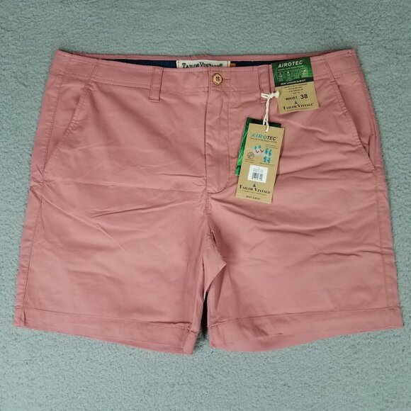NEW Tailor Vintage Shorts Adult 38 Pink Chino Luxe Performance Stretch Airotec - Picture 1 of 15